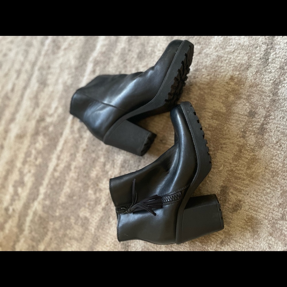 Black leather boots